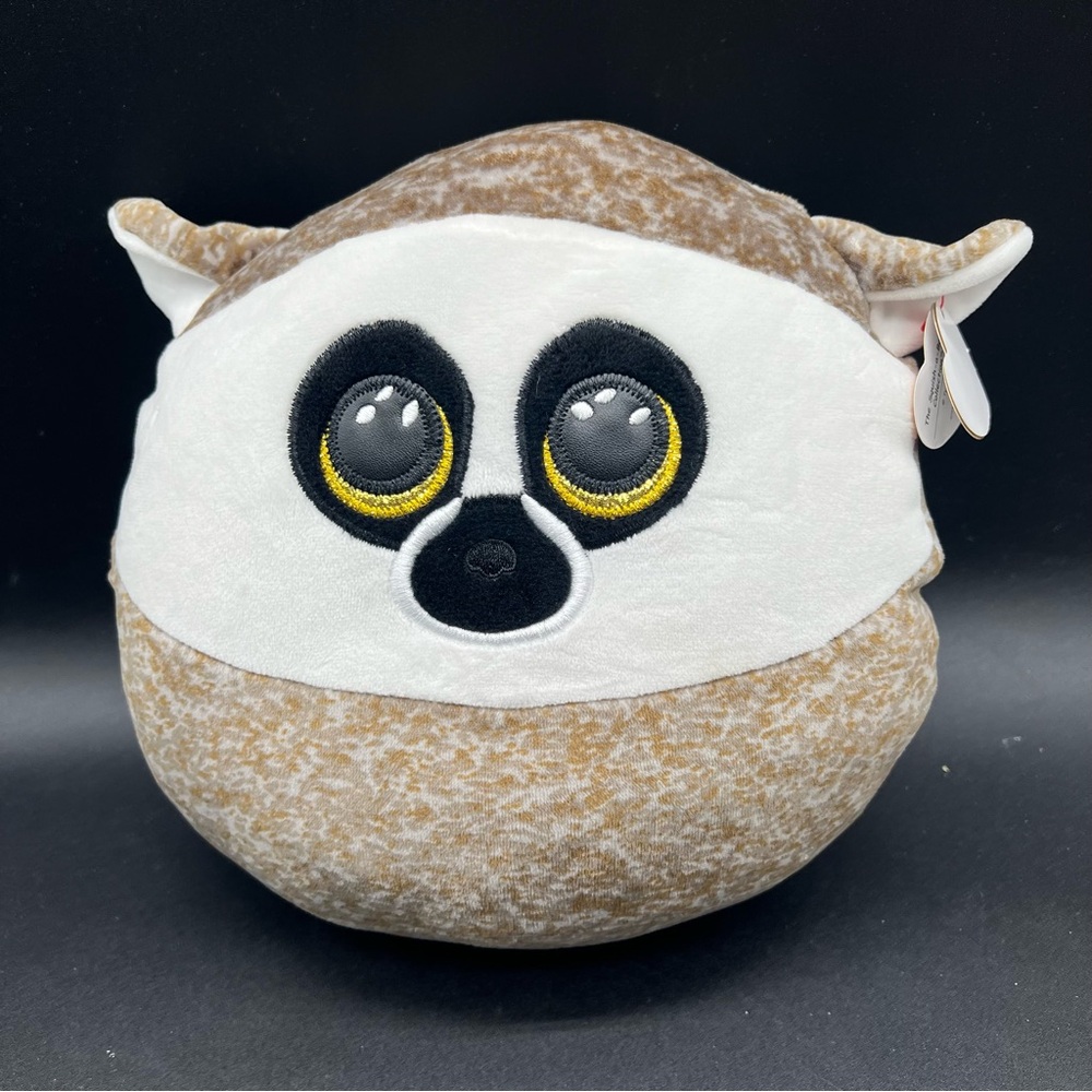 Linus Lemur TY Squish-a-Boos Plush Brown White 8” Stuffed Animal